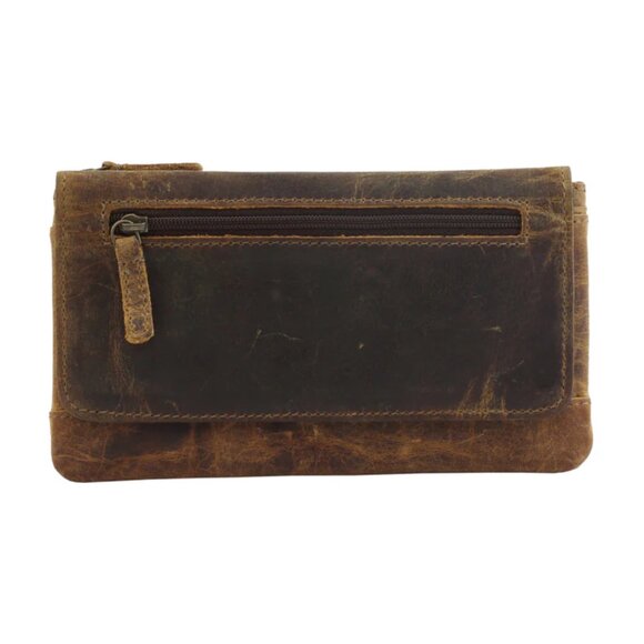 MYRA BAG LEATHER WALLET | OAK FIRE LEATHER WALLET | AGED LEATHER RFID WALLET - Picture 7 of 7